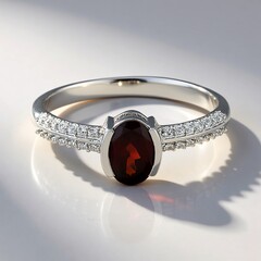 Anello in argento con Granato Mozambico