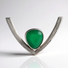Ciondolo in argento con Calcedonio Verde (MONOSONO COLLECTION)