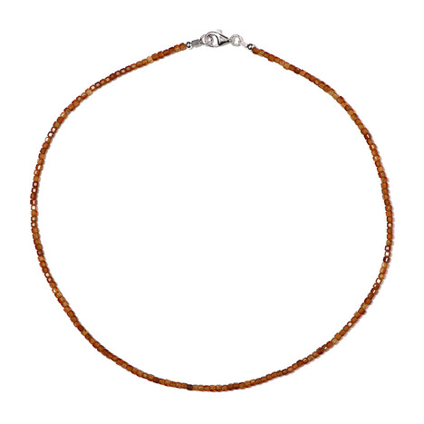 Hessonit-Granat-Silberhalskette