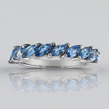 Anillo en plata con Aguamarina de Ofiki