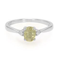 Anello placcato in platino con Tormalina Cuprian