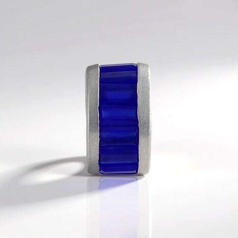 Ciondolo in argento con Calcedonio Blu (MONOSONO COLLECTION)