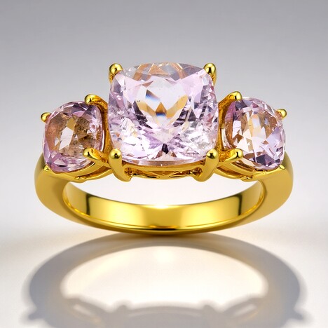 Bague en argent et Kunzite du Brésil