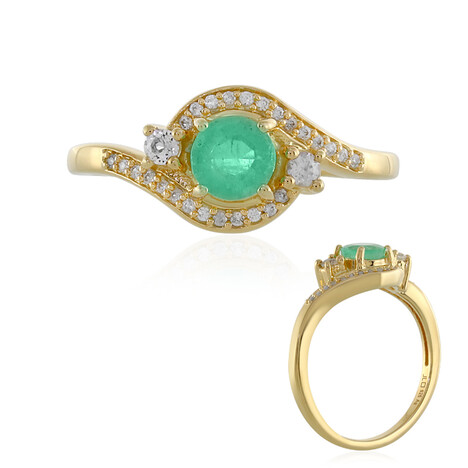 Zilveren ring met een Colombiaanse smaragd