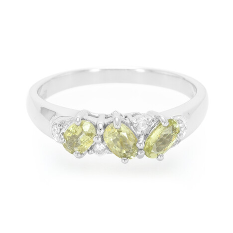 Anillo en plata con Turmalina cuprífera