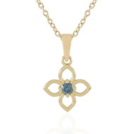 Collar en plata con Diamante azul I2