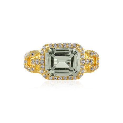 Grüner Amethyst-Silberring