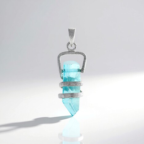 Ciondolo in argento con Quarzo Blu Cielo (MONOSONO COLLECTION)