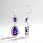 Boucles d'oreilles en argent et Améthyste de Zambie