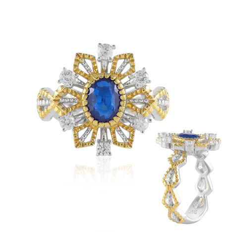 Cobalt Spinel Silver Ring (Gems en Vogue)