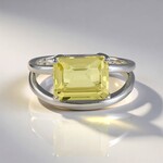 Anello in argento con Quarzo Limone