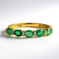 Gouden ring met AAA Zambia smaragden (CIRARI)
