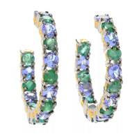 Zilveren oorbellen met tanzanieten (Gems en Vogue)