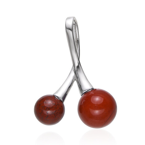 Roter Jaspis-Silberanhänger