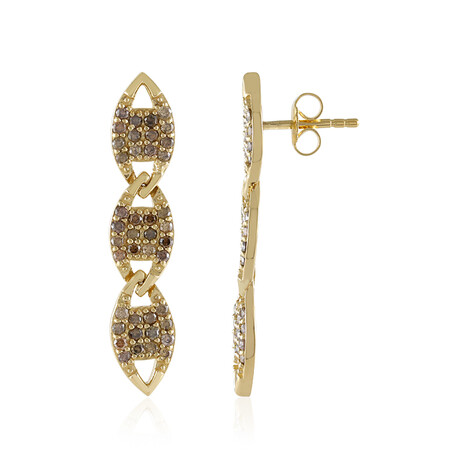 I2 Schokoladen-Brillant-Silberohrringe