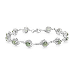 Unheated Peacock Sapphire Silver Bracelet