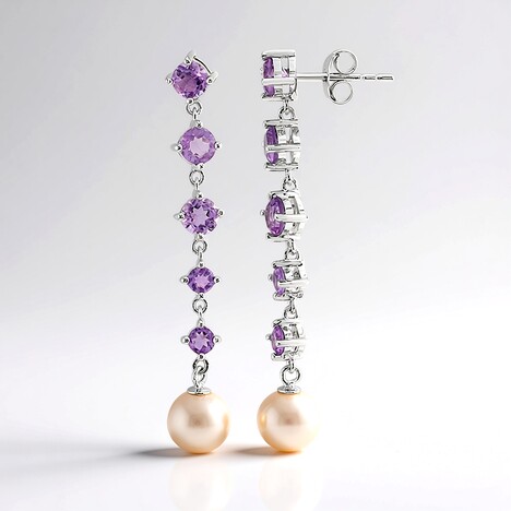 Orecchini in argento con Perla d'Acqua Dolce Bianca