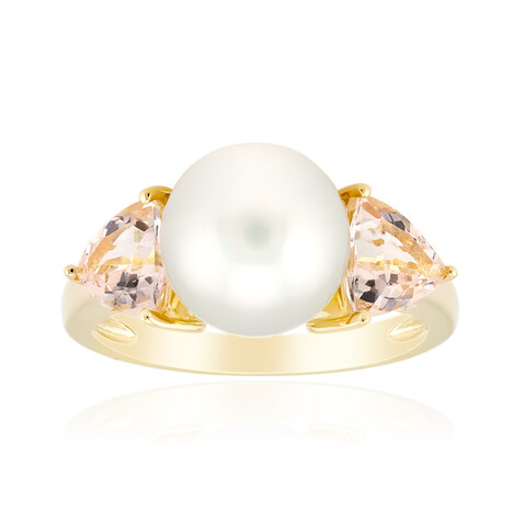 Bague en or et Perle blanche des mers du sud (Michelle Albala)