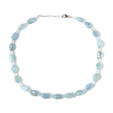 Brasilianischer Aquamarin-Silberhalskette