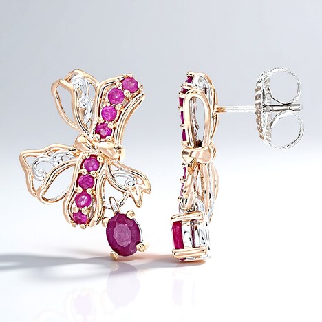 Orecchini in argento con Rubino della Birmania (Gems en Vogue)
