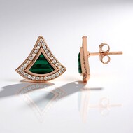 Malachite Silver Earrings (Adela Silber)