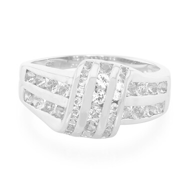 Anello in argento con Topazio Bianco