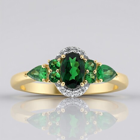 Anello in oro con Tsavorite AAA del Kenia