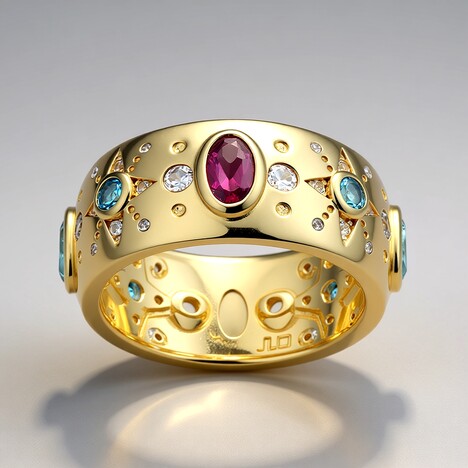 Anello in argento con Topazio Blu Londra (Adela Silber)