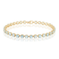 Himmelblauer Topas-Silberarmband