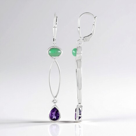 Orecchini in argento con Ametista (KM by Juwelo)