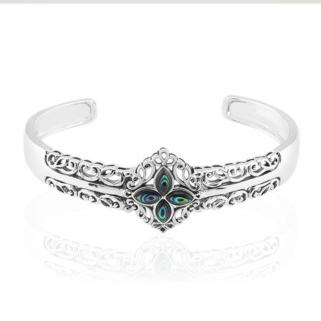 Abalone-Muschel-Silberarmreif