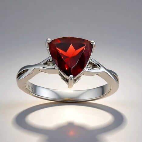 Bague en argent et Grenat du Mozambique