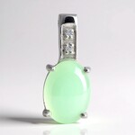 Ciondolo in argento con Crisoprasio Imperiale