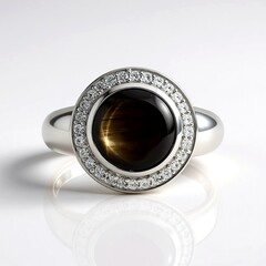 Anello in argento con Zaffiro Stellato Nero (de Melo Essence)