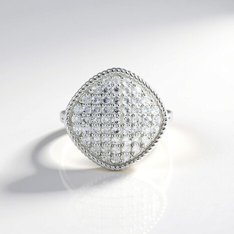 Anello in argento con Topazio Bianco