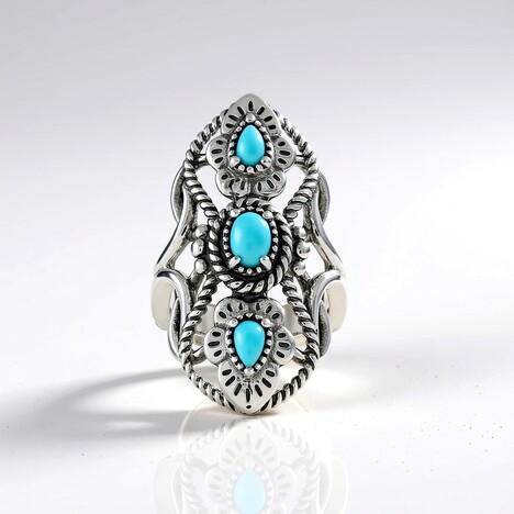 Anello in argento con Turchese Sleeping Beauty (Desert Chic)