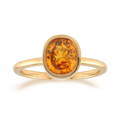 Anello in oro con Zaffiro Arancione Ban Ka Cha