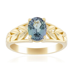 Anello in oro con Tanzanite Blu-Verde Non Riscaldata