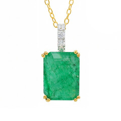 Collar en plata con Esmeralda pozo D8 (Gems en Vogue)