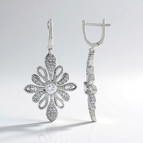 Orecchini in argento con Zaffiro Bianco