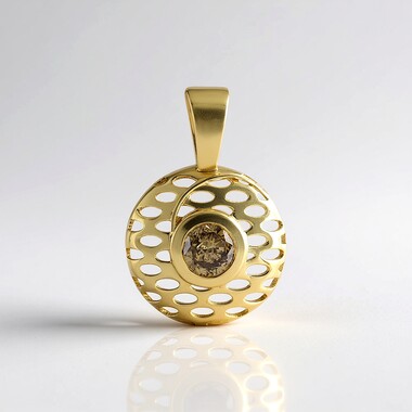 Ciondolo in oro con Diamante Champagne I2 (Ornaments by de Melo)
