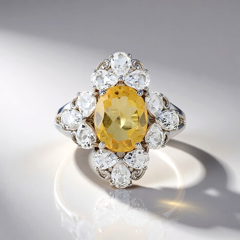Anello in argento con Citrino