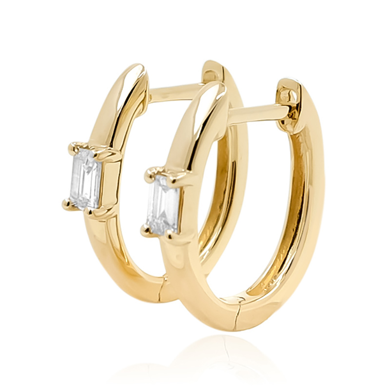 Orecchini Oro Giallo 375 (9K) NKlaus: Perno A Calice Da 4 Mm Con Zirconia Bianca - Gioielli Eleganti E Semplici