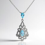 Collana in argento con Topazio Blu Cielo