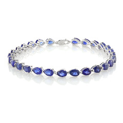 Brazalete en plata con Zafiro azul de Madagascar