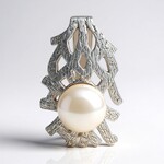 Ciondolo in argento con Perla d'Acqua Dolce Argentata (MONOSONO COLLECTION)