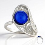 Anello in argento con Ambra Blu Colombiana (dagen)