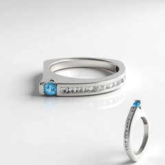 Anello in argento con Topazio Blu Svizzero