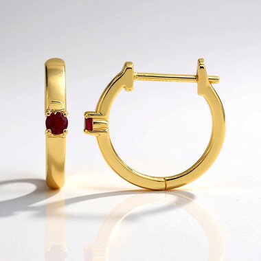 Orecchini in oro con Berillo Rosso