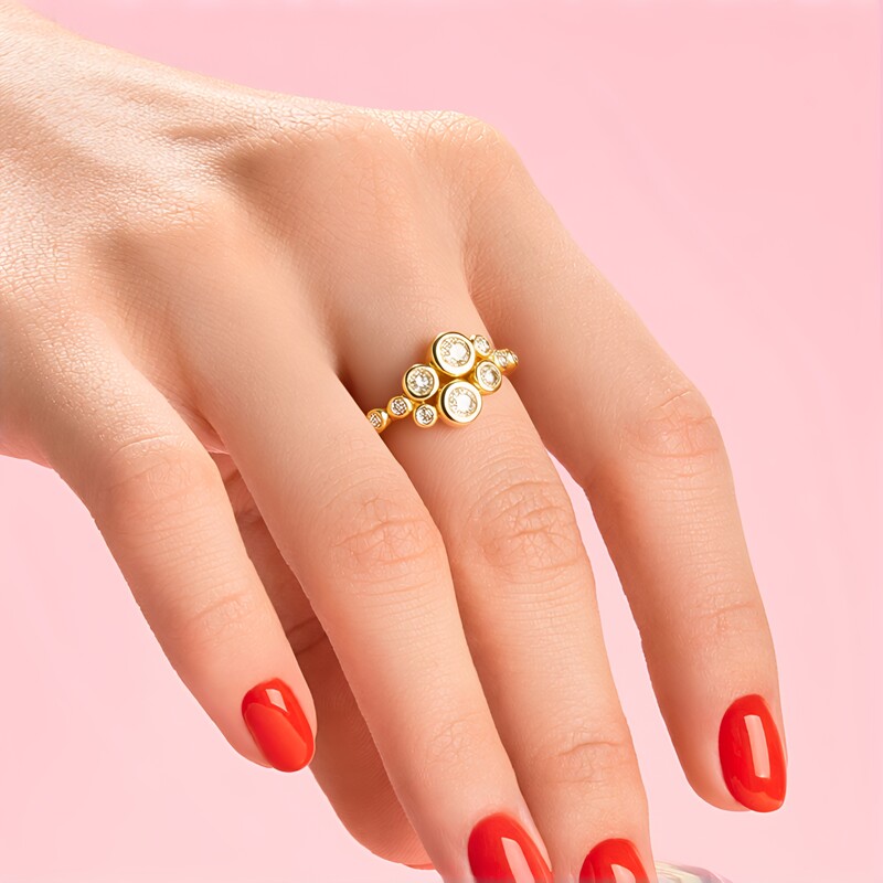 Bague en or et Diamant champagne I2 (de Melo Gold)